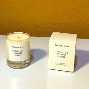 Stone Candles: Smells like a Winter Forest Coconut Wax 2.5 oz Glass Jar w/ Box